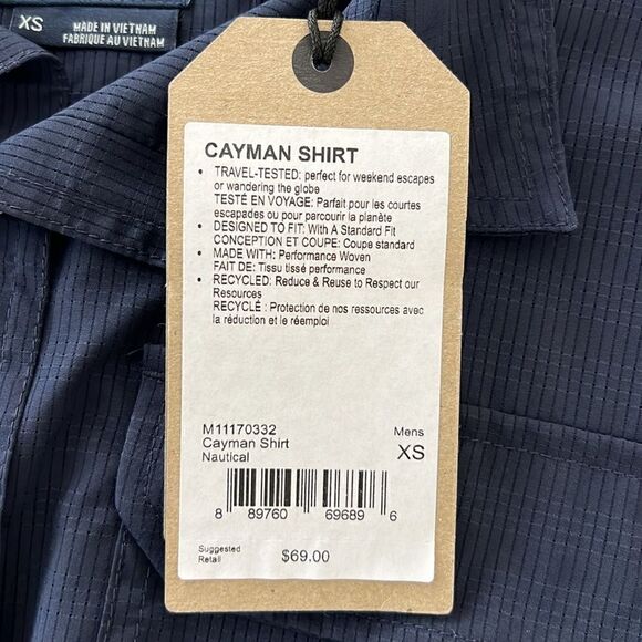 NWT PRANA CAYMAN SHIRT MEN’S Size XS - Picture 4 of 8